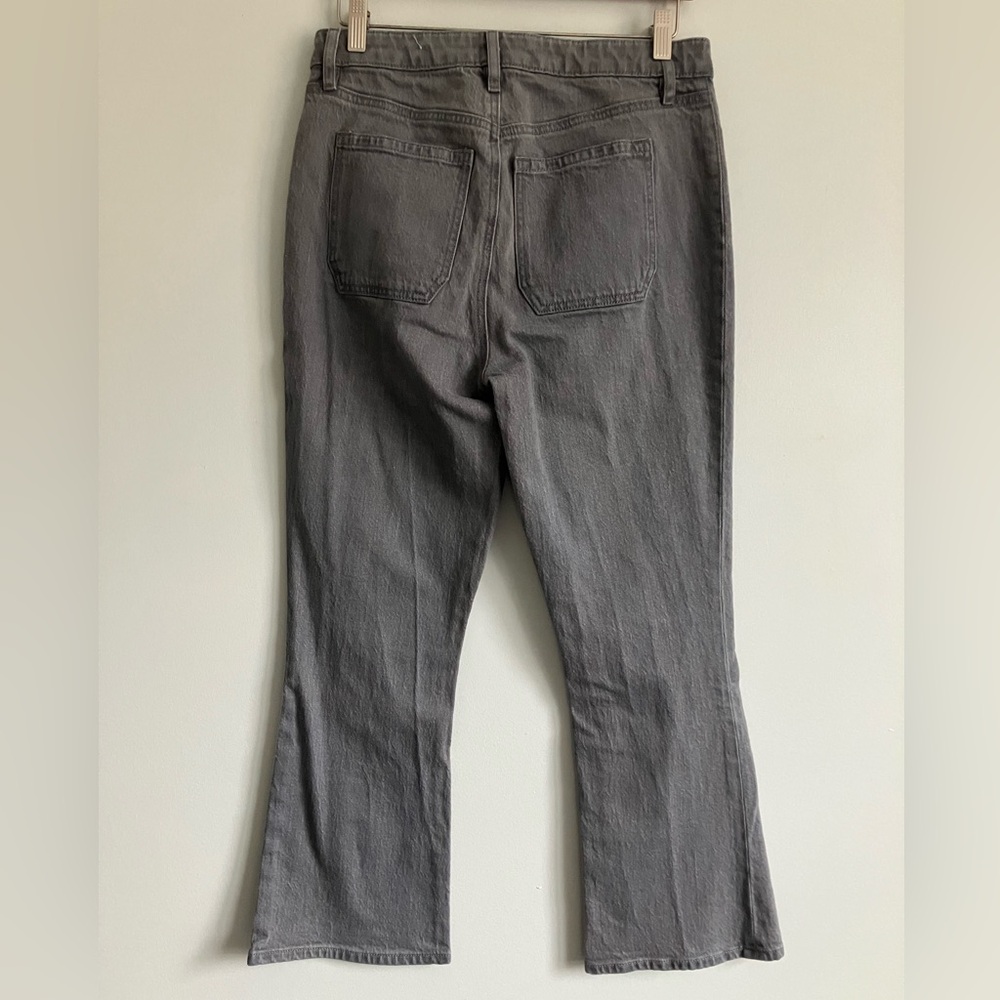 LOFT Grey Kick Crop High Rise Sailor Pocket Jeans Size 4 (Measures like a 10) - Picture 7 of 13